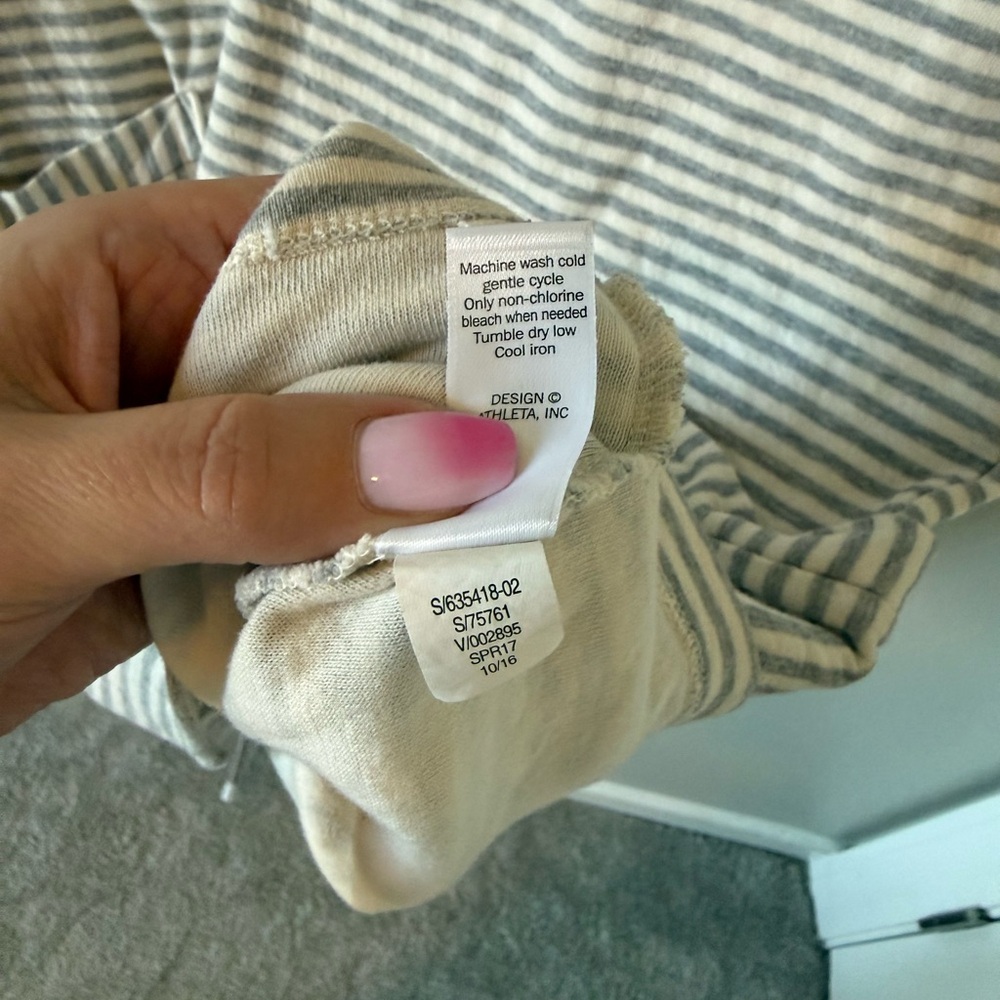 Women's Athleta Ease Up Sweatshirt Dress Gray and White Stripe - Small - Picture 6 of 6